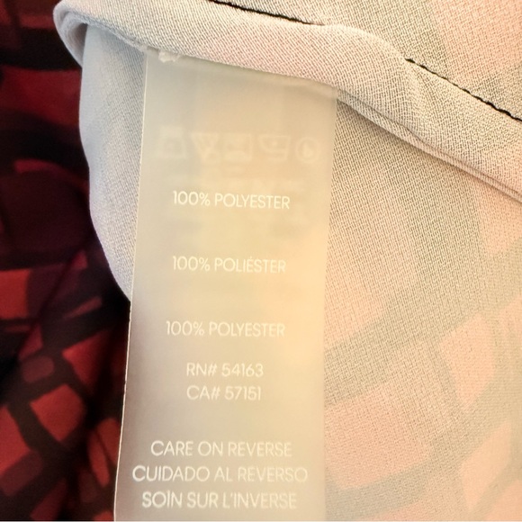 Calvin Klein Red and Black Patterned Blouse - Picture 2 of 2